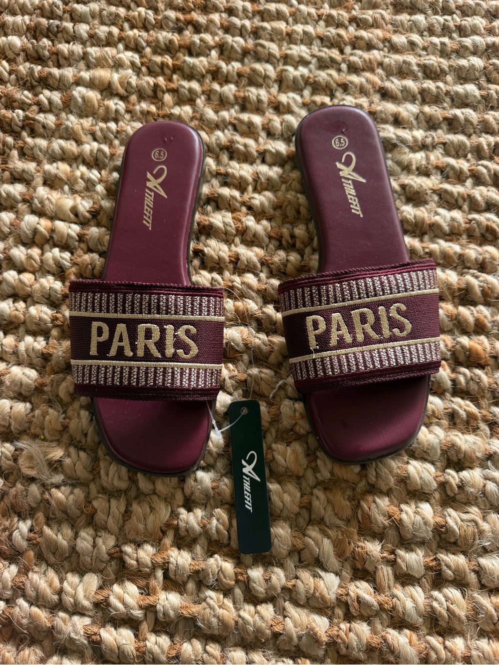 Women's Paris Slide Sandals in Burgundy